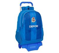 Safta Mochila escolar con carro REAL DEPORTIVO DE LA CORUÑA 33x15x43 cm Azul cómoda y resistente