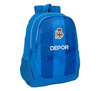 Safta Mochila escolar infantil REAL DEPORTIVO DE LA CORUÑA, cómoda y resistente, 32x16x44 cm, Azul