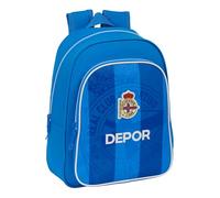 Safta REAL DEPORTIVO DE LA CORUÑA - Mochila Escolar Infantil, Ideal para Niños de Diferentes Edades, Cómoda y Versátil, Calidad y Resistencia, 27x10x33 cm, Color Azul
