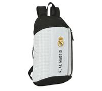 Safta REAL MADRID 1ª EQUIPACIÓN 24/25 - Mini Mochila para Uso Diario, Ideal para Niños de Diferentes Edades, Cómoda y Versátil, Calidad y Resistencia, 22x10x39 cm, Color Blanco/gris