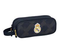 Safta Real Madrid 2ª EQUIPACIÓN 23/24 - Portatodo Doble Niño, Estuche Infantil, Estuche Niño, Ideal para Niños en Edad Escolar, Cómodo y Versátil, Calidad y Resistencia, 21x6x8 cm, Color Azul Marino