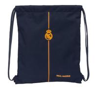 Safta REAL MADRID 2ª EQUIPACIÓN 24/25 - Mochila Saco Plano Grande, Mochila, Ideal para Niños de Diferentes Edades, Cómoda y Versátil, Calidad y Resistencia, 35x40 cm, Color Azul Marino