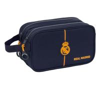 Safta Real Madrid 2ª EQUIPACIÓN 24/25 - Neceser Escolar Infantil Grande, Neceser Infantil, Adaptable a Carro, Ideal para Niños de 5 a 14 Años, Cómodo y Versátil, 26x12.5x15 cm, Color Azul Marino