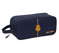 Safta Real Madrid 2ª EQUIPACIÓN 24/25 - Zapatillero Mediano, Multiusos, Portatodo, Deporte, Extraescolares, Fútbol, Cómodo y Versátil, 34x14x15 cm, Color Azul Marino