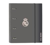 Safta REAL MADRID 3ª EQUIPACIÓN 24/25 - Carpeta 4 Anillas de 35 cm con 100 Hojas A4, Ideal para Niños de Diferentes Edades, Cómoda y Versátil, Calidad y Resistencia, 27x3.5x32 cm