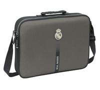 Safta M385 612524385, Real Madrid 3ª EQUIPACIÓN 24/25-Cartera Extraescolares, Maletín Portatodo, Bandolera, Cómoda y Versátil, Calidad y Resistencia, 38x6x28 cm, Color Unisex niños, Gris, M