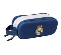 Safta Portatodo Doble Real Madrid 3D, estuche infantil cómodo y resistente 21x6x8 cm