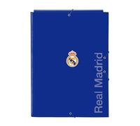 REAL MADRID - Carpeta Folio con 3 Solapas, Ideal para Niños de Diferentes Edades, Cómoda y Versátil, Calidad y Resistencia, 26x36.5 cm