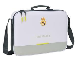 Safta REAL MADRID EQUIPACIÓN 25/26 - Cartera Extraescolares, Maletín Portatodo, Bandolera, Cómoda y Versátil, Calidad y Resistencia, 38x6x28 cm