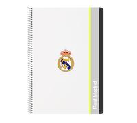 Safta REAL MADRID EQUIPACIÓN 25/26 - Cuaderno, Libreta Folio 80 hojas Tapas Duras 1Diseño, Ideal para Niños de Diferentes Edades, Cómodo y Versátil, Calidad y Resistencia, 21.5x1x31 cm