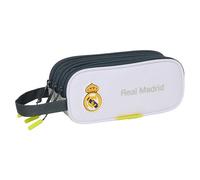 SAFTA Real Madrid EQUIPACIÓN 25/26 - Estuche Triple Cremallera, Estuche Infantil, Estuche Niño, Ideal para Niños de 5 a 14 Años, Cómodo y Versátil, Calidad y Resistencia, 21x7x8.5 cm