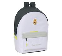 Safta REAL MADRID EQUIPACIÓN 25/26 - Mochila para Portátil 15.6" y USB, Ideal para Jóvenes de Diferentes Edades, Tejido Reciclado, Cómoda y Versátil, Calidad y Resistencia, 31x18x44 cm