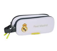 Safta Real Madrid EQUIPACIÓN 25/26 - Portatodo Doble Niño, Estuche Infantil, Estuche Niño, Ideal para Niños en Edad Escolar, Cómodo y Versátil, Calidad y Resistencia, 21x6x8 cm