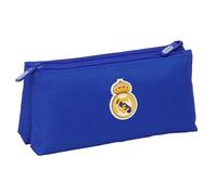 Safta REAL MADRID - Neceser Escolar Infantil, con Cremallera Simple, Ideal para Niños de Diferentes Edades, Cómodo y Versátil, Calidad y Resistencia, 22x8x10 cm