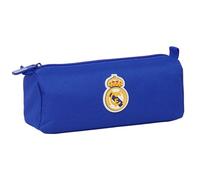 Safta REAL MADRID - Portatodo con cremallera y compartimiento, Estuche Infantil, Estuche Niño, Ideal para Niños en Edad Escolar, Cómodo y Versátil, Calidad y Resistencia, 21x7x8 cm