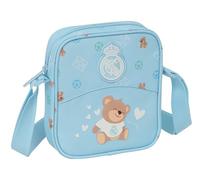 REAL MADRID PREESCOLAR AZUL - Bandolera Pequeña, Bandolera Infantil, Bolso Niño, Ideal para Niños de 5 a 14 Años, Cómoda y Versátil, Calidad y Resistencia, 16x4x18 cm