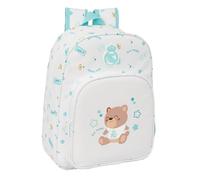 REAL MADRID PREESCOLAR BLANCA - Mochila Escolar Infantil Animada, Mochila Niño, Mochila Infantil, Adaptable a Carro, Ideal para Niños en Edad Escolar, 26x11x34 cm