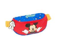 SAFTA | Riñonera Disney Mickey Mouse Good Day, Compartimento Principal de Gran Formato con Cremallera, Cintas Ajustables con Cierre de PVC, Medidas 23x9x14 cm