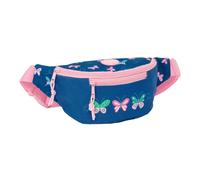 SAFTA | Riñonera Escolar Blackfit8 Mariposas, Cinturón Ajustable con Cierre de PVC, Compartimento Principal Gran Formato con Cremallera, Bolsillo Frontal con Cremallera, Medidas 23x9x12 cm