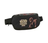 SAFTA | Riñonera Escolar Mandalorian & Grogu Star Wars, Compartimento Grande con Cremallera, Cintas Ajustables con Cierre de PVC, Ligera y Resistente, Medidas 23x9x14 cm