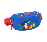 SAFTA | Riñonera Infantil Disney Mickey Mouse Today, Compartimento Principal Gran Formato con Cremallera, Cinta Ajustable con Cierre de PVC, Accesorio Escolar Vuelta al Cole, Medidas 23x9x14 cm