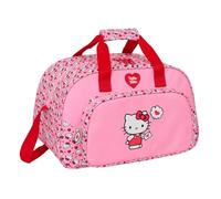 SAFTA | Saco Deportivo Hello Kitty, Bolsa Deporte Infantil con Bandolera Ajustable y Asa Acolchada, Bolsillo Frontal, Cremallera Doble Tirador, Medidas 40x23x24 cm