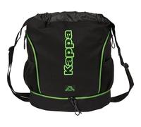 Safta | Saco Deportivo Kappa Black Tipo Saco Mochila, Bolsillo Interior con Cremallera, Compartimento Inferior Doble Apertura, Medidas 34x15x43 cm