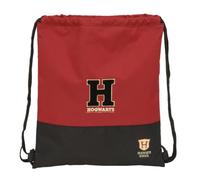 Safta | Saco Deportivo Plano Harry Potter Hogwarts, Mochila Saco Escolar con Cierre de Cordones, Bolsillo Interior con Cremallera, Ligero y Resistente, Color Granate y Negro, Medidas 35x1x40 cm