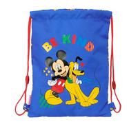 Safta | Saco Deportivo Plano Junior Disney Mickey Mouse Today, Mochila Escolar Tipo Saco con Cordones, Bolsillo Interior con Cremallera, Cierre de Seguridad Anti-Estrangulamiento, Medidas 26x1x34 cm