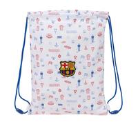 SAFTA | Saco Deportivo Plano Junior FC Barcelona Preescolar, Mochila Saco Escolar Infantil con Cordones, Cierre de Seguridad Anti-Estrangulamiento, Bolsillo Interior con Cremallera, Medidas 26x1x34 cm