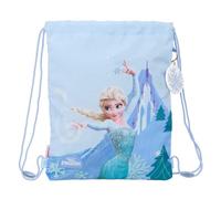 Safta | Saco Deportivo Plano Junior Frozen Disney, Mochila Escolar de Cuerdas Infantil, Bolsillo Interior con Cremallera, Cierre de Seguridad Anti-Estrangulamiento, Medidas 26x1x34 cm