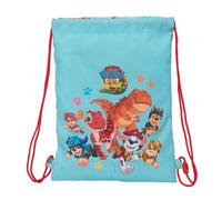 Safta | Saco Deportivo Plano Junior Patrulla Canina Dino Rescue, Mochila Escolar de Cuerdas Infantil, Bolsillo Interior con Cremallera, Cierre Seguridad Anti-Estrangulamiento, Medidas 26x1x34 cm