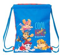 Safta | Saco Deportivo Plano Junior Patrulla Canina Paw Patrol Cool, Mochila Escolar de Cuerdas Infantil, Bolsillo Interior con Cremallera, Cierre Seguridad Anti-Estrangulamiento, Medidas 26x1x34 cm