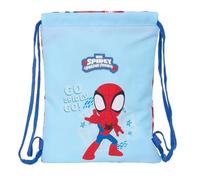 Safta | Saco Deportivo Plano Junior Spidey Rescue Marvel, Mochila Saco Escolar Infantil con Cordones, Bolsillo Interior con Cremallera, Cierre Seguridad Anti-Estrangulamiento, Medidas 26x1x34 cm