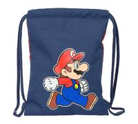 Safta | Saco Deportivo Plano Junior Super Mario Trick, Mochila Saco Escolar Infantil para Vuelta al Cole, Cierre con Cordones y Seguridad Anti-Estrangulamiento, Medidas 26x1x34 cm