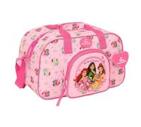 SAFTA | Saco Deportivo Princesas Disney, Bolsa Deporte Infantil Rosa con Bandolera Ajustable y Asa Forrada, Bolsillo Frontal, Cremallera Doble Tirador, Medidas 40x23x24 cm