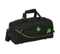 SAFTA | Saco Deportivo Real Betis Balompié Tipo Bolsa Deporte, Bandolera Ajustable y Extraíble, Bolsillo Frontal Gran Formato y Laterales con Cremallera, Base con Tacos Protección, Medidas 50x25x25 cm