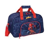 SAFTA | Saco Deportivo Spiderman Marvel, Bolsa de Deporte Infantil y Juvenil 26x12x15 cm, Bandolera Ajustable y Asa Acolchada, Bolsillo Frontal, Cremallera Doble Tirador, Medidas 40x23x24 cm
