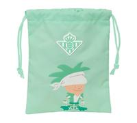 Safta | Saco Merienda Real Betis Balompié Preescolar, Saquito Infantil para Vuelta al Cole, Cierre con Cordón Ajustable, Ligero y Resistente, Color Verde Menta con Escudo, Medidas 20x25 cm