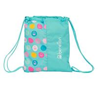 Safta Saco Plano Grande de Benetton, 350x400mm, Topos Turquesa