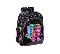 Safta MONSTER HIGH - Mochila Escolar Niño, Mochila Niño, Mochila Infantil, Adaptable a Carro, Ideal para Niños en Edad Escolar, Cómoda y Versátil, Calidad y Resistencia, 33x14x42 cm, Color Negro