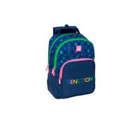Mochila Escolar BENETTON Damero, Grande 42 cm. Adaptable