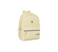 Safta EL GANSO BASICS - Mochila para Portátil 15.6" y USB, Ideal para Jóvenes de Diferentes Edades, Tejido Reciclado, Cómoda y Versátil, Calidad y Resistencia, 31x18x44 cm, Color Arena