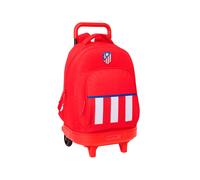Safta Safta - Mochila grande con ruedas compact extraible Atlético de Madrid rojo. Rojo