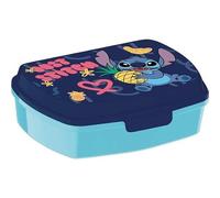 SAFTA | Sandwichera Rectangular Disney Stitch Palms, Caja Porta Alimentos Infantil para Vuelta al Cole, 17x14x5,6 cm, Plástico PP 100%, Cierre Seguro, Reutilizable y Resistente, Medidas 17x13,3x5,6 cm