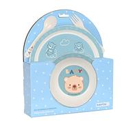 Safta Safta-M933 Set, Pack, Plato, Cubierto, Bebé, Iniciación, Comida, Cómodo y Versátil, 22.5x5.5x26, Color Azul Pastel, Estándar (M933)