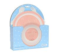 Safta Safta-M933 Set, Pack, Plato, Cubierto, Bebé, Iniciación, Comida, Cómodo y Versátil, 22.5x5.5x26, Color Rosa Palo, Estándar (M933)