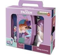 Safta | Set Merienda Infantil Disney Frozen 4 Piezas, Botella Reutilizable de Aluminio + Sandwichera Gran Capacidad + Cubiertos, Libre de BPA, Licencia Oficial, Multicolor, Medidas 21x7x18 cm