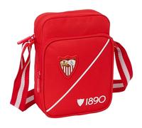 SEVILLA FC - Bandolera con Bolsillo Exterior, Maletín Portatodo, Bandolera, Cómoda y Versátil, Calidad y Resistencia, 16x6x22 cm