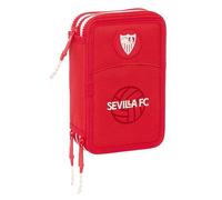 Safta Sevilla FC - Estuche Escolar con 36 Útiles Incluidos, Estuche Infantil, Estuche Niño, Ideal para Niños de 5 a 14 Años, Cómodo y Versátil, Calidad y Resistencia, 12.5x5.5x19.5 cm, Color Rojo